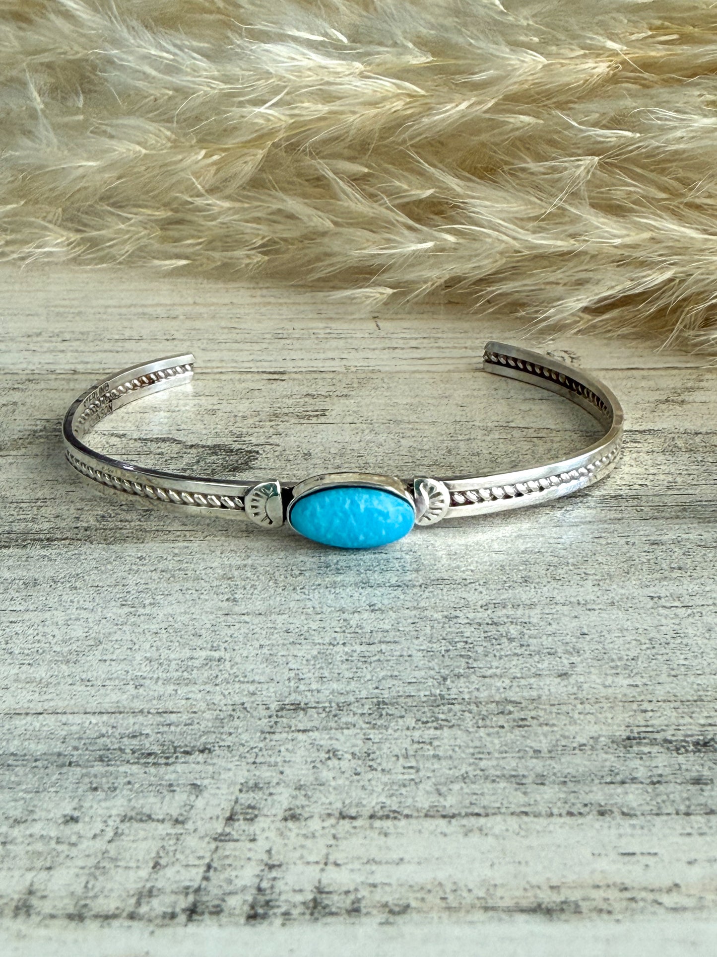 Native American Kingman Turquoise Bracelet 7"