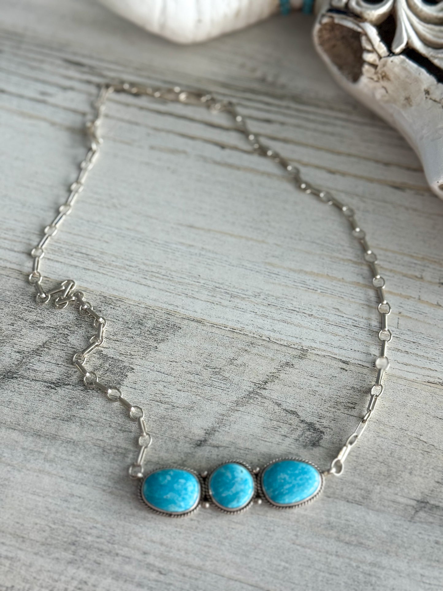 Native American Made Sonoran Turquoise Necklace 18"