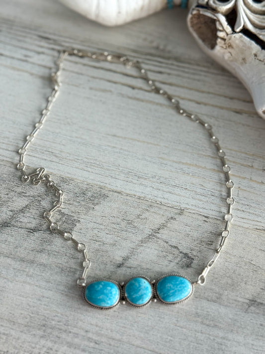 Native American Made Sonoran Turquoise Necklace 18"