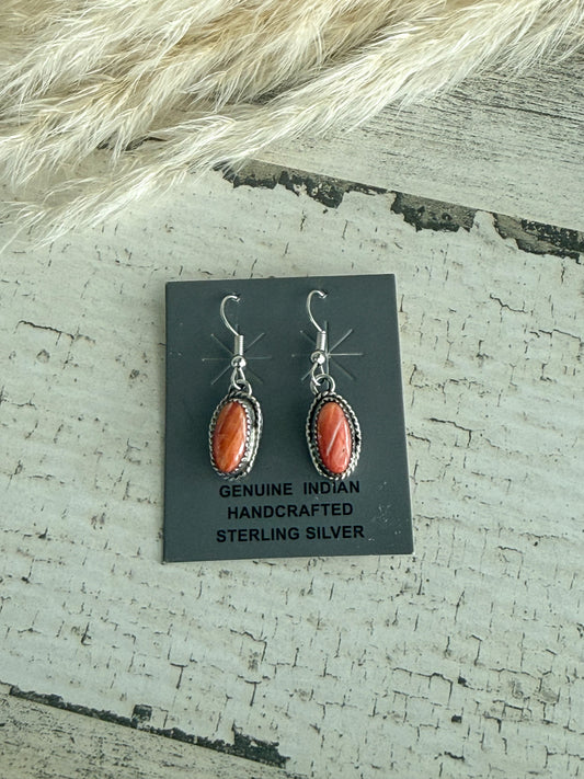 Native American Orange Spiny Earrings