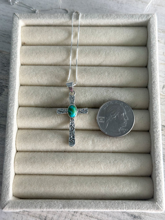 Native American Sonoran Gold Cross Necklace 18”