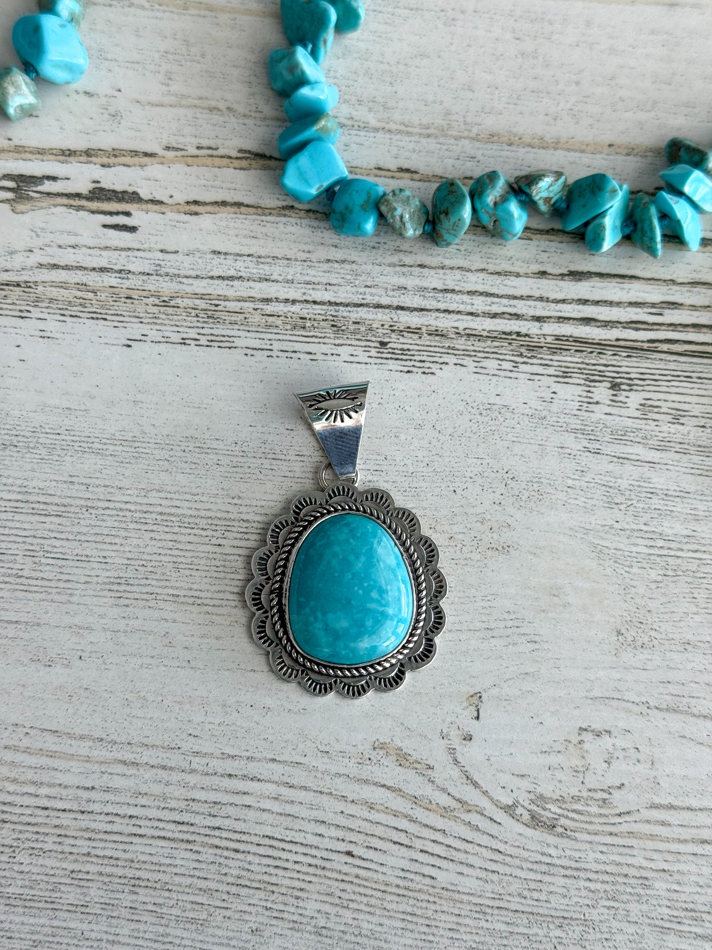 Native American Sonoran Gold Turquoise Pendant