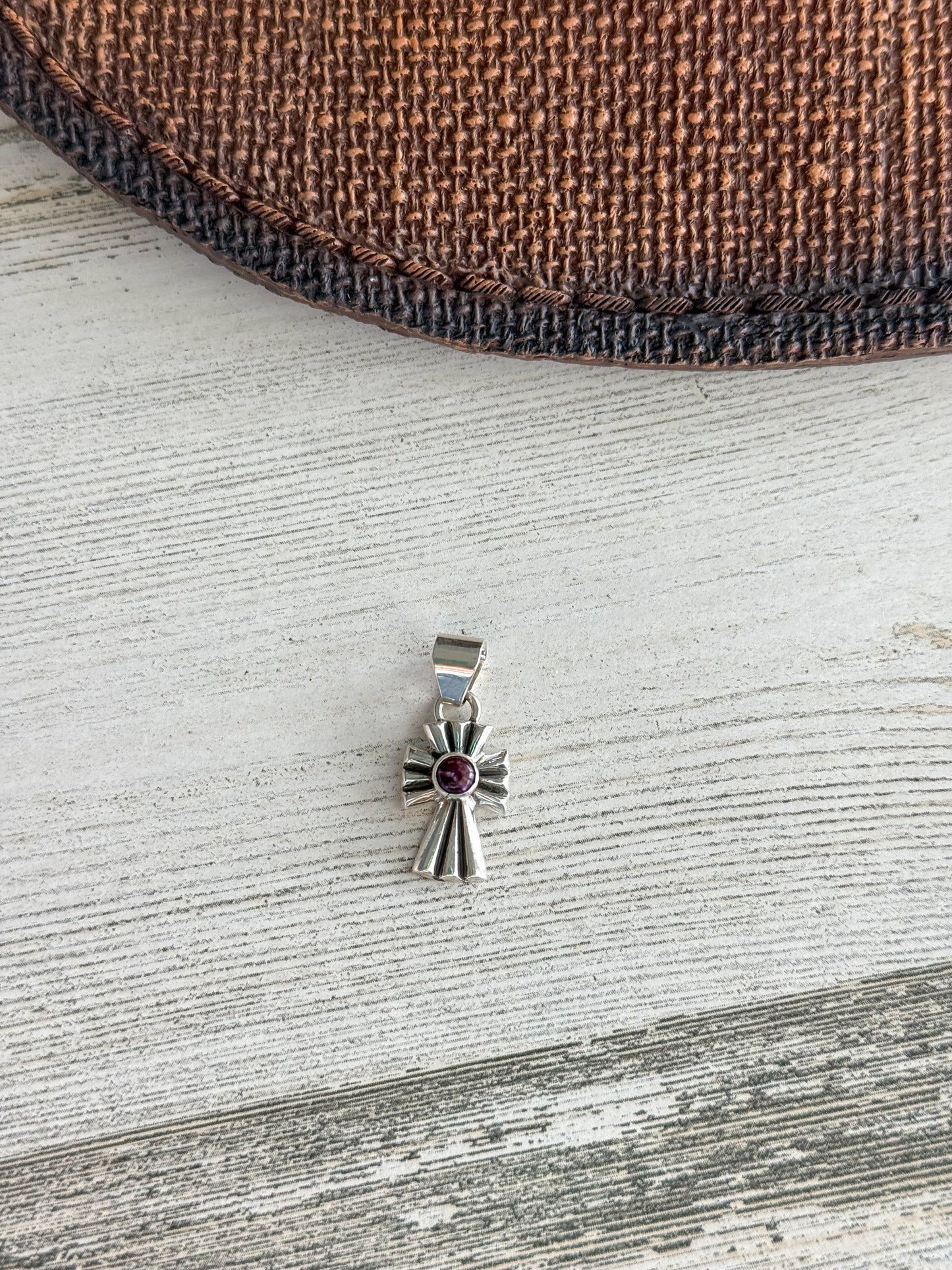 Native American Purple Spiny Cross Pendant