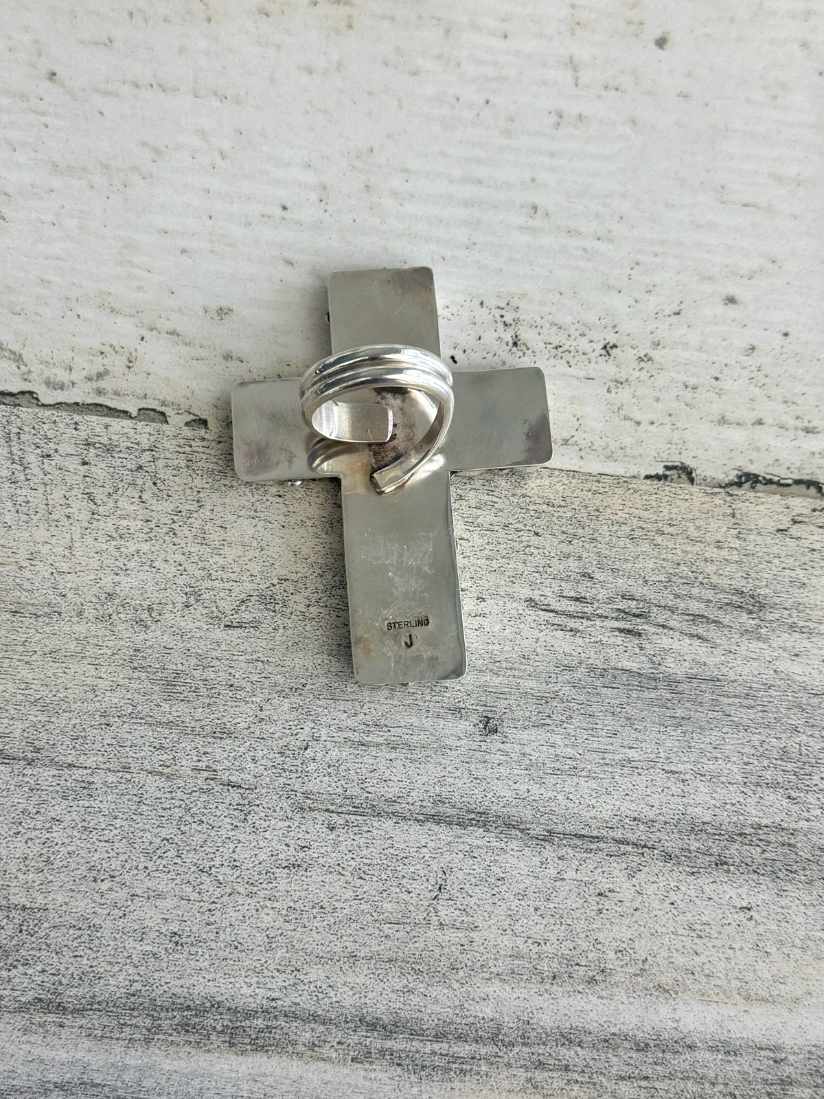 Native American Kingman Turquoise Cross Adjustable Ring