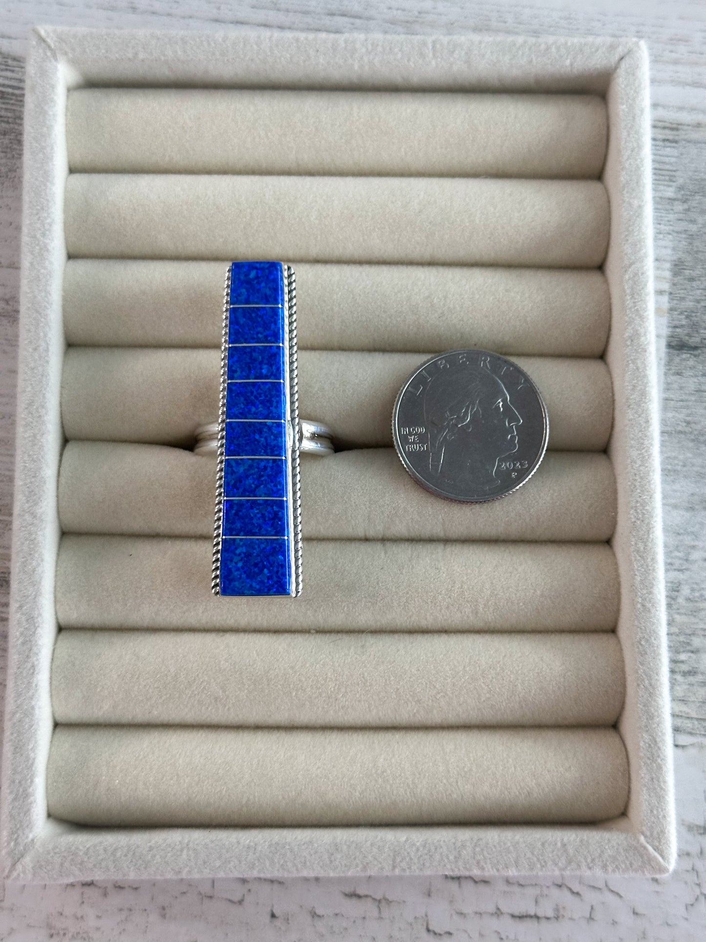 Native Made Blue Opal Ring 9