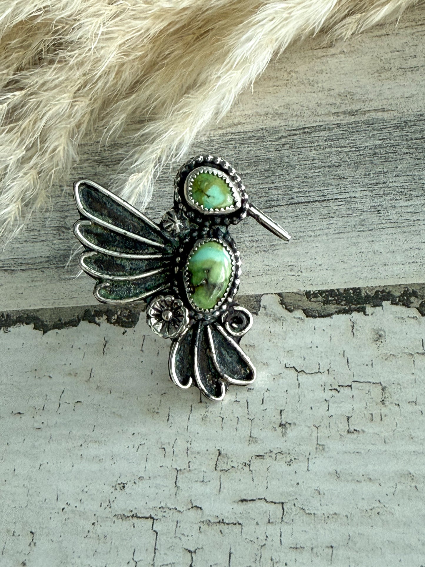 Native American Sonoran Gold Hummingbird Adjustable Ring