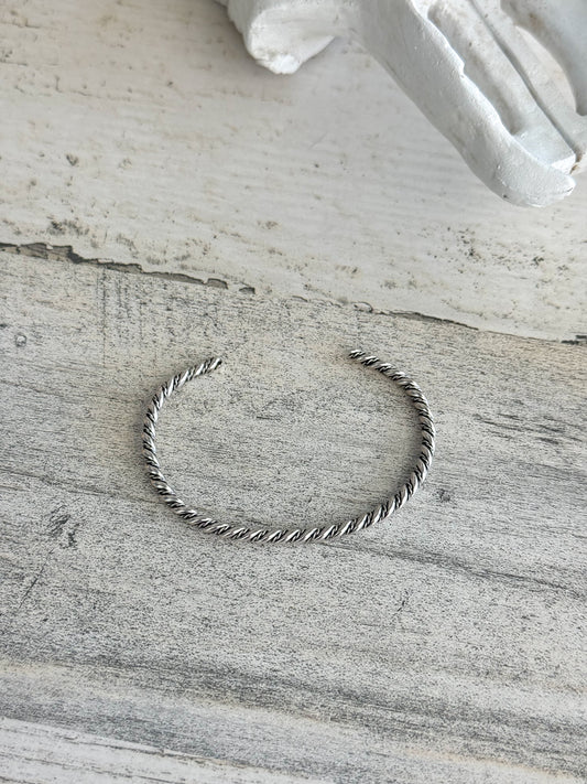 Native American Sterling Silver Stacker Cuff 6.25"