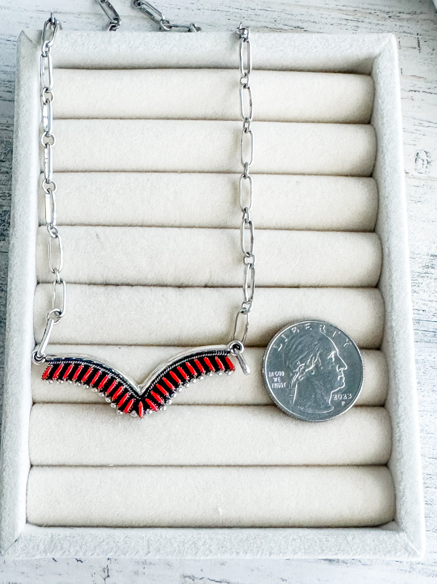 Native Made Coral Necklace/Earring Set