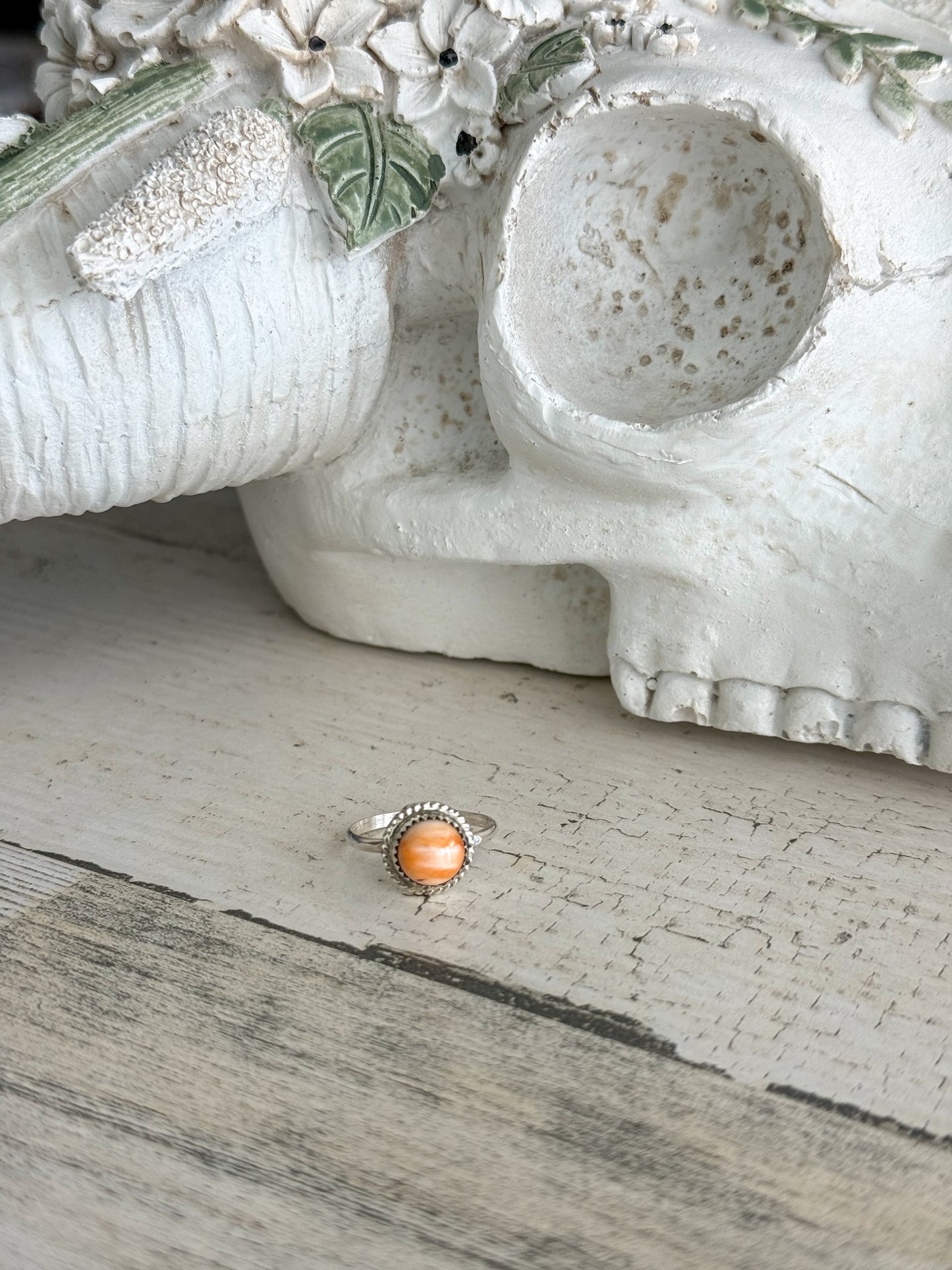 Native American Orange Spiny Ring 7