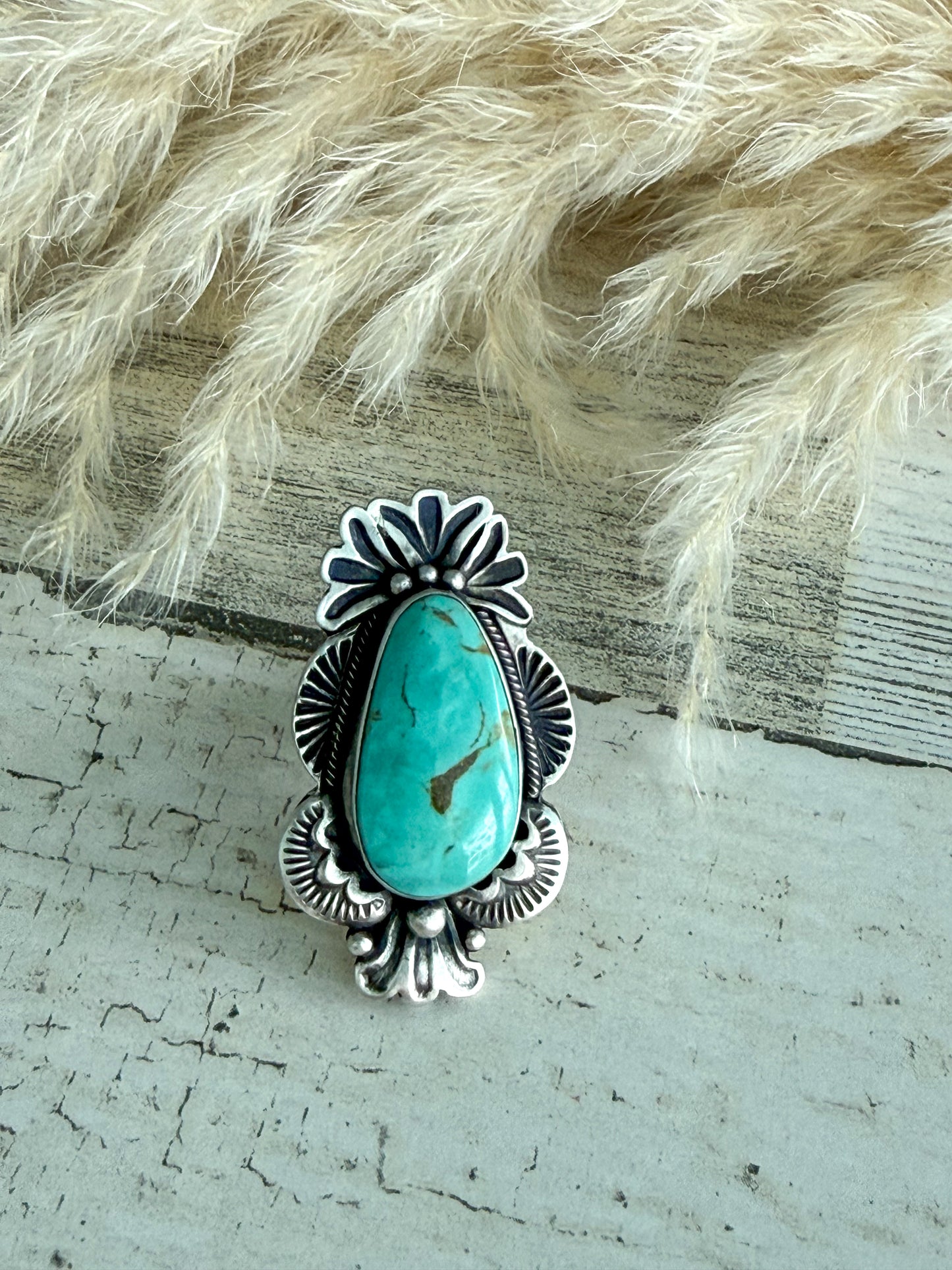 Native American Tyrone Turquoise Adjustable Ring