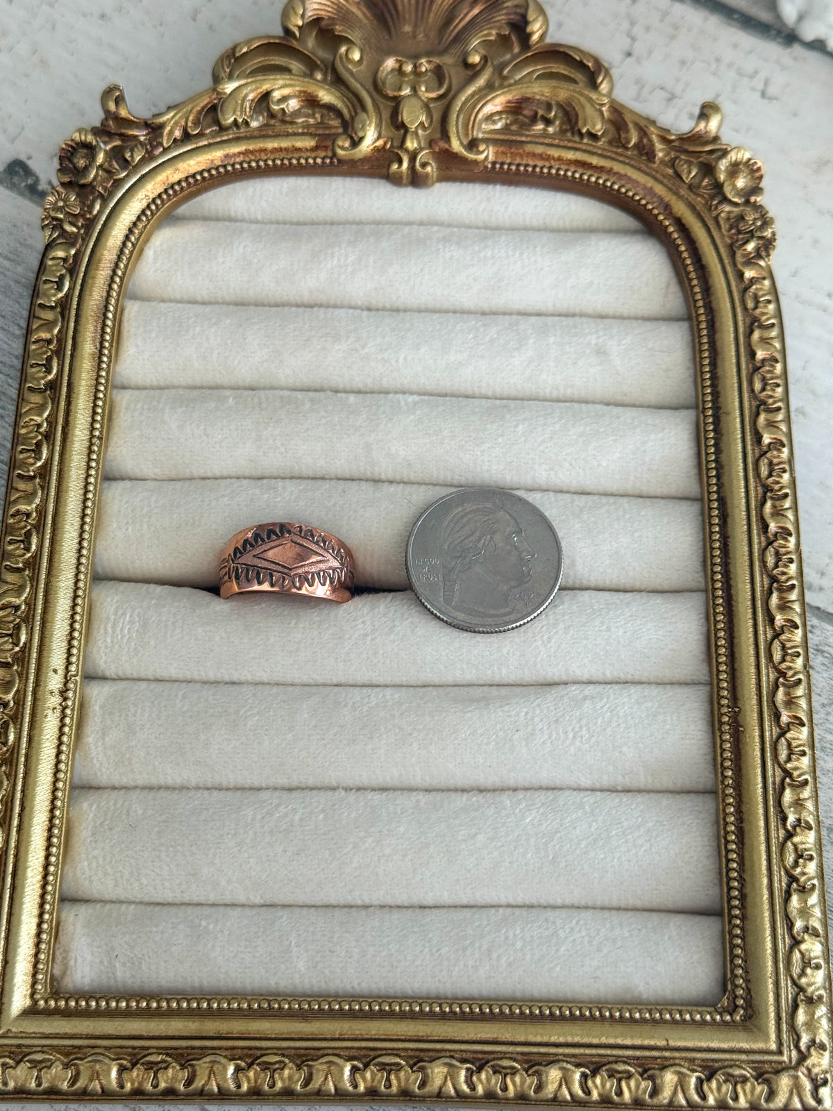 Native American Copper Etched Ring 8