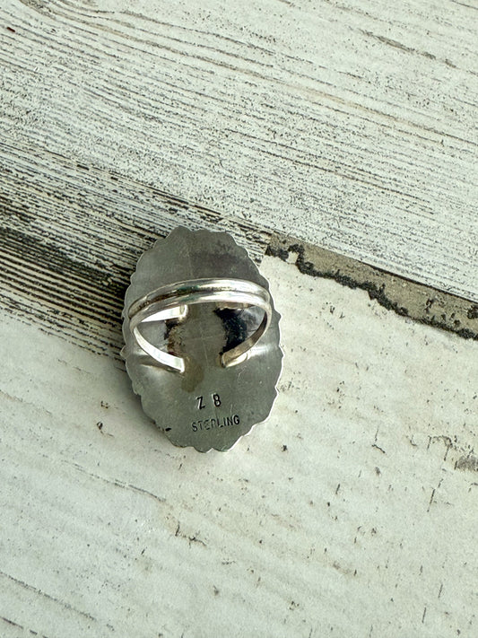 Native American Turquoise Cluster Ring 8