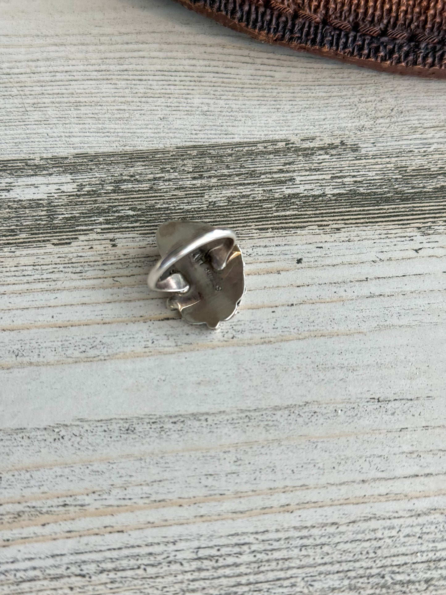 Native American Orange Spiny Leaf Ring 6