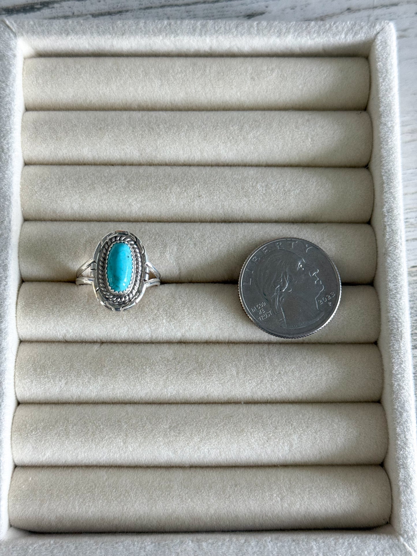 Native American Kingman Turquoise Ring 7.5
