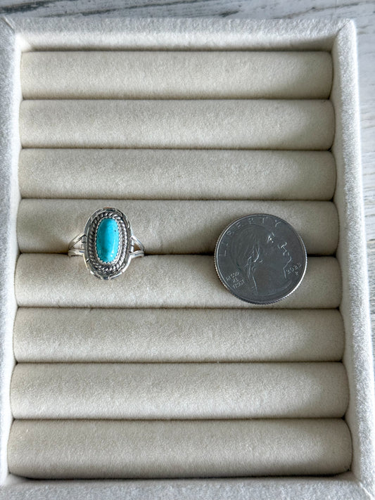 Native American Kingman Turquoise Ring 7.5