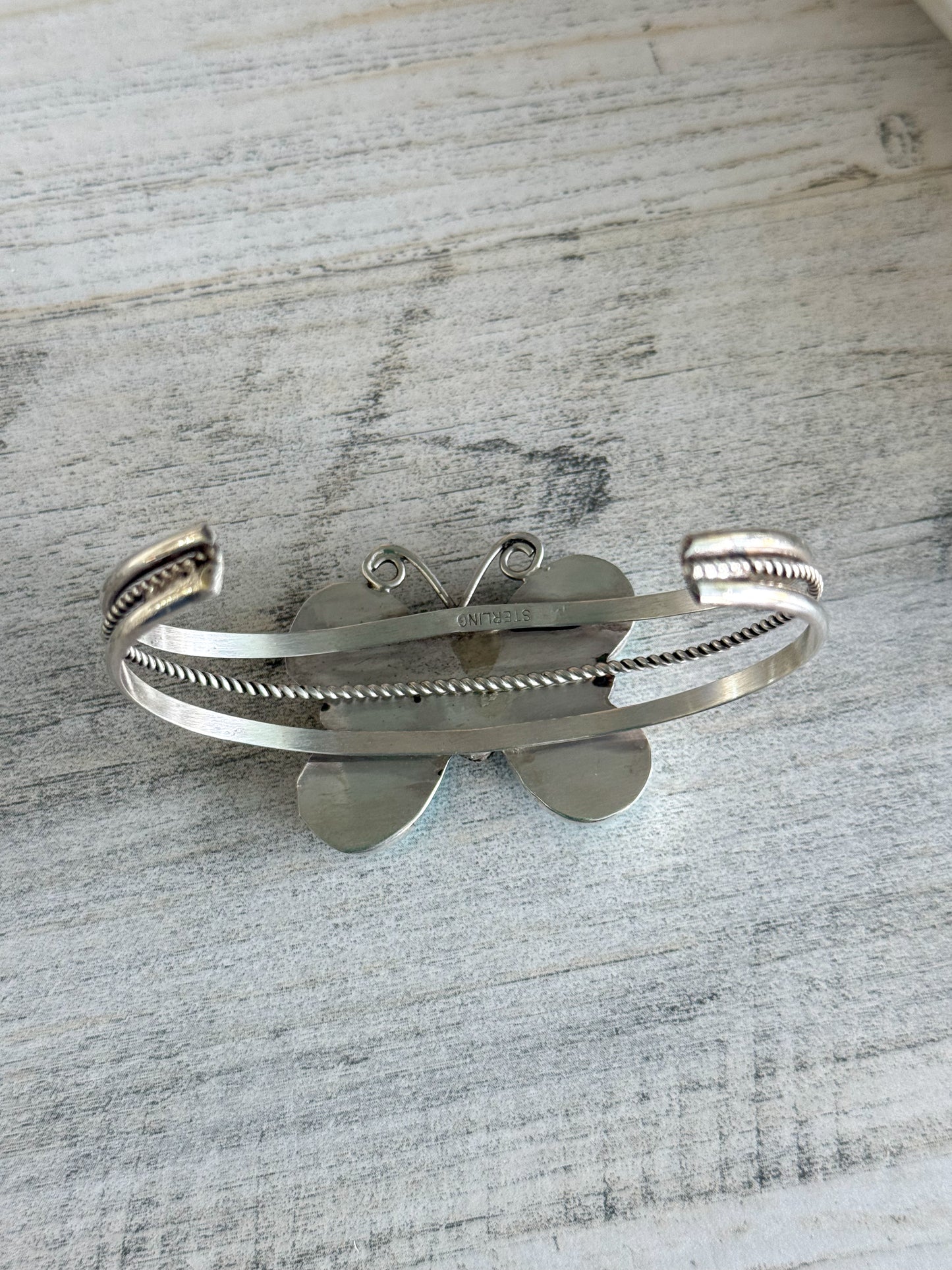 Native American Turquoise Butterfly Cuff 6.75"