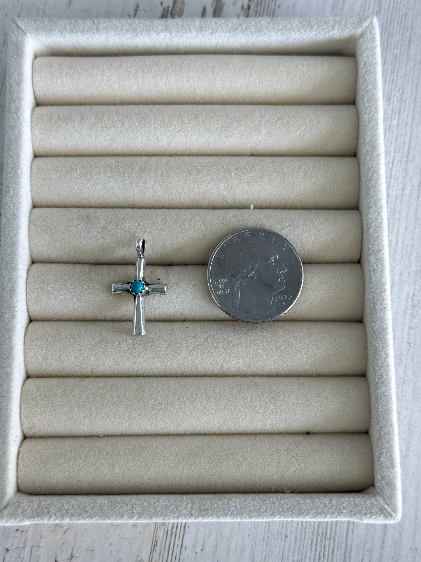 Native American Sterling & Turquoise Cross