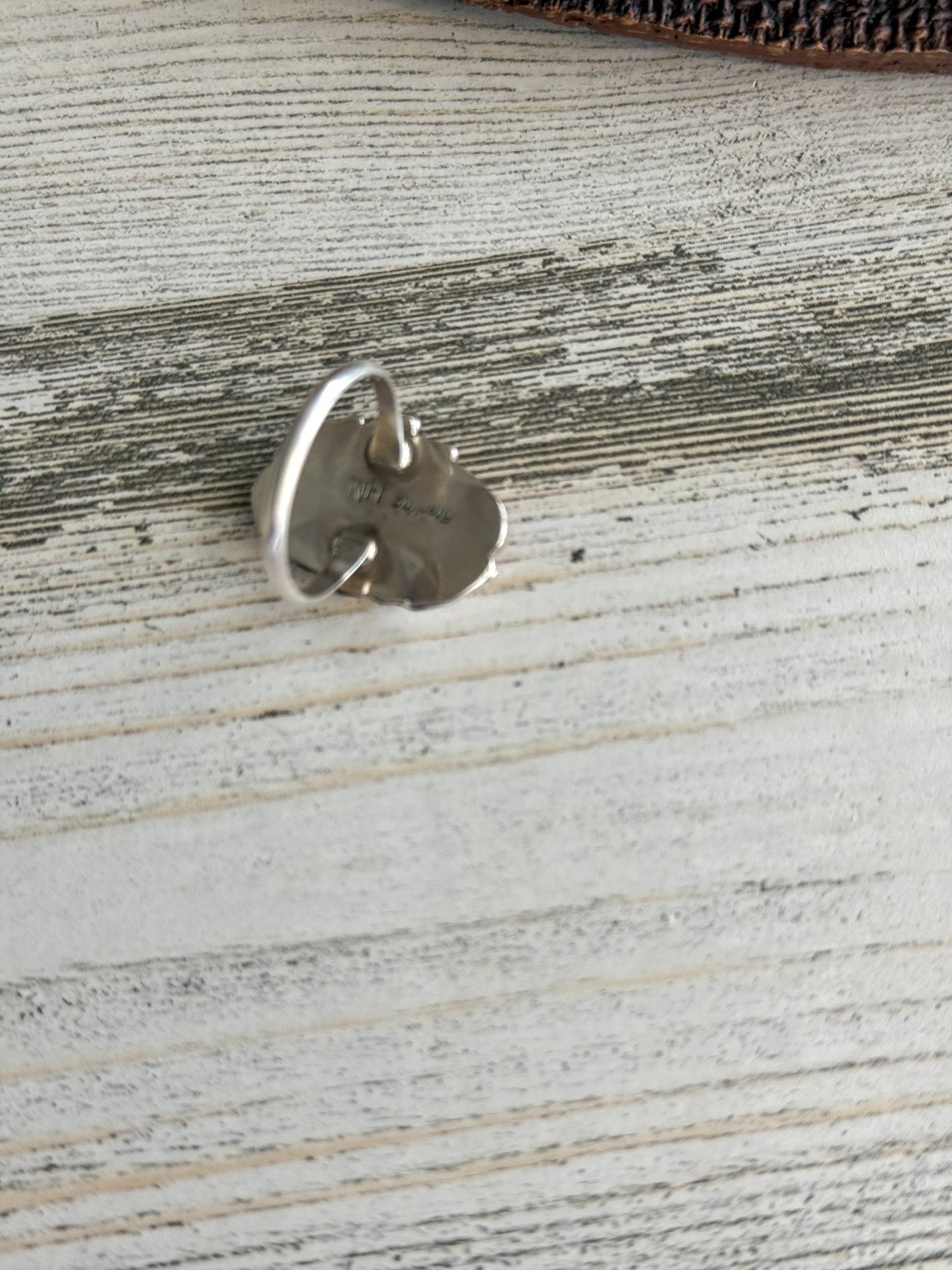 Native American Red Spiny Leaf Ring 8