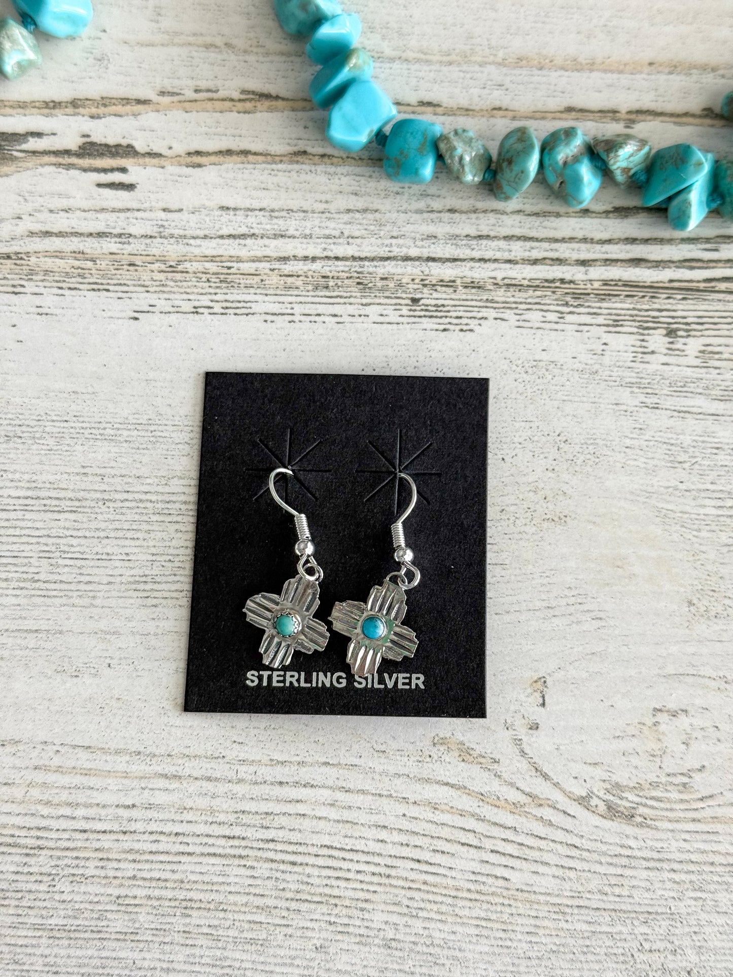 Native American Sterling Zia Earrings