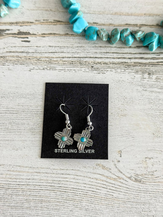 Native American Sterling Zia Earrings