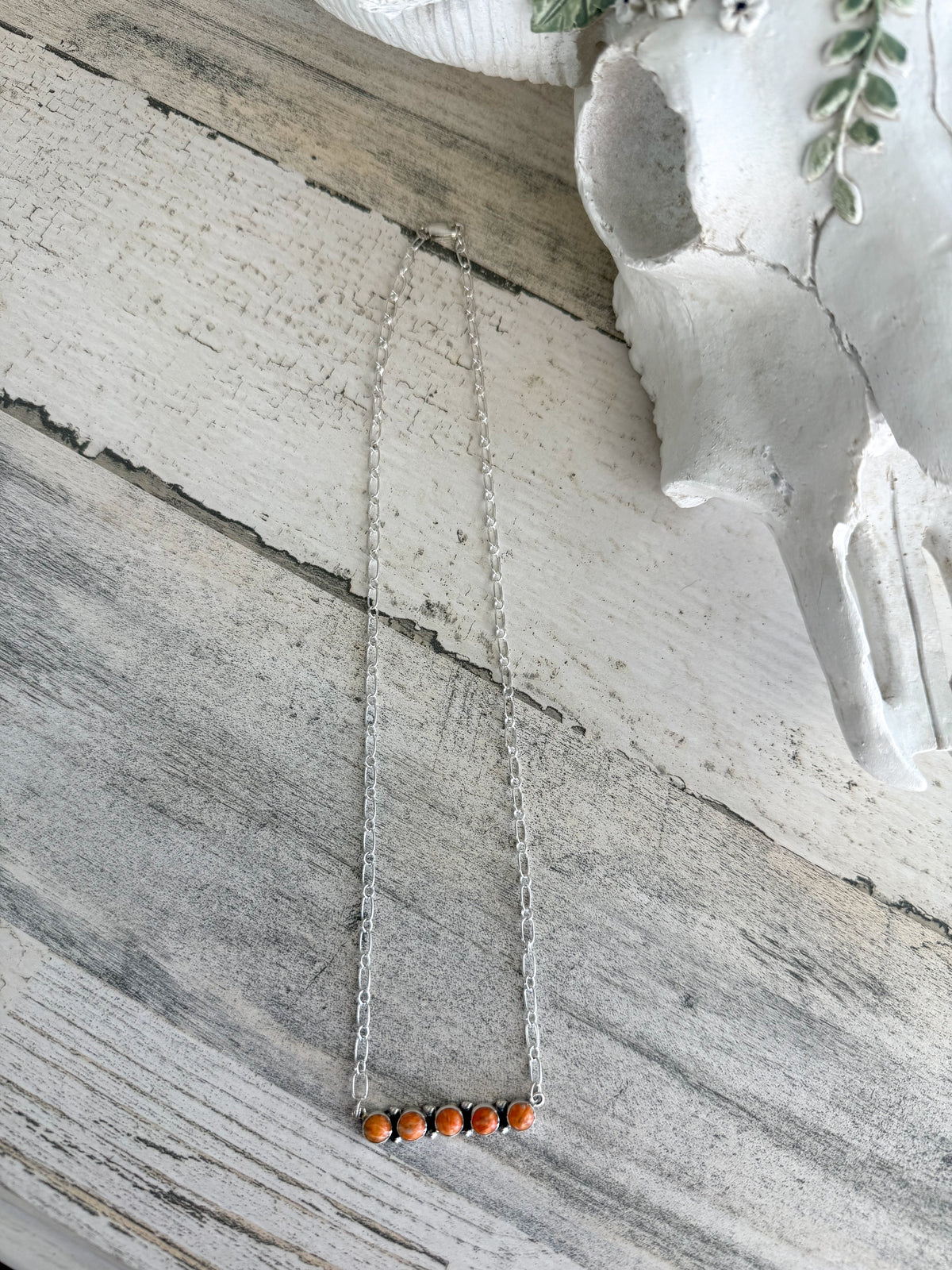 Native American Orange Spiny 18" Necklace