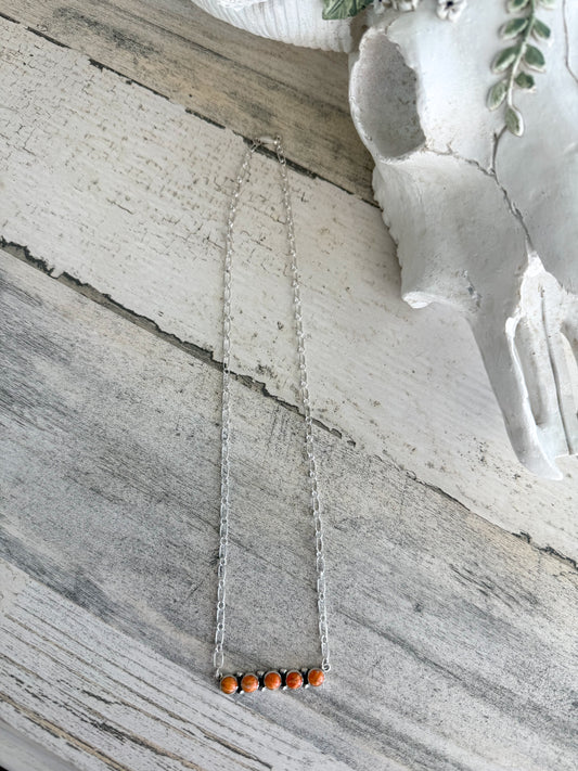 Native American Orange Spiny 18" Necklace