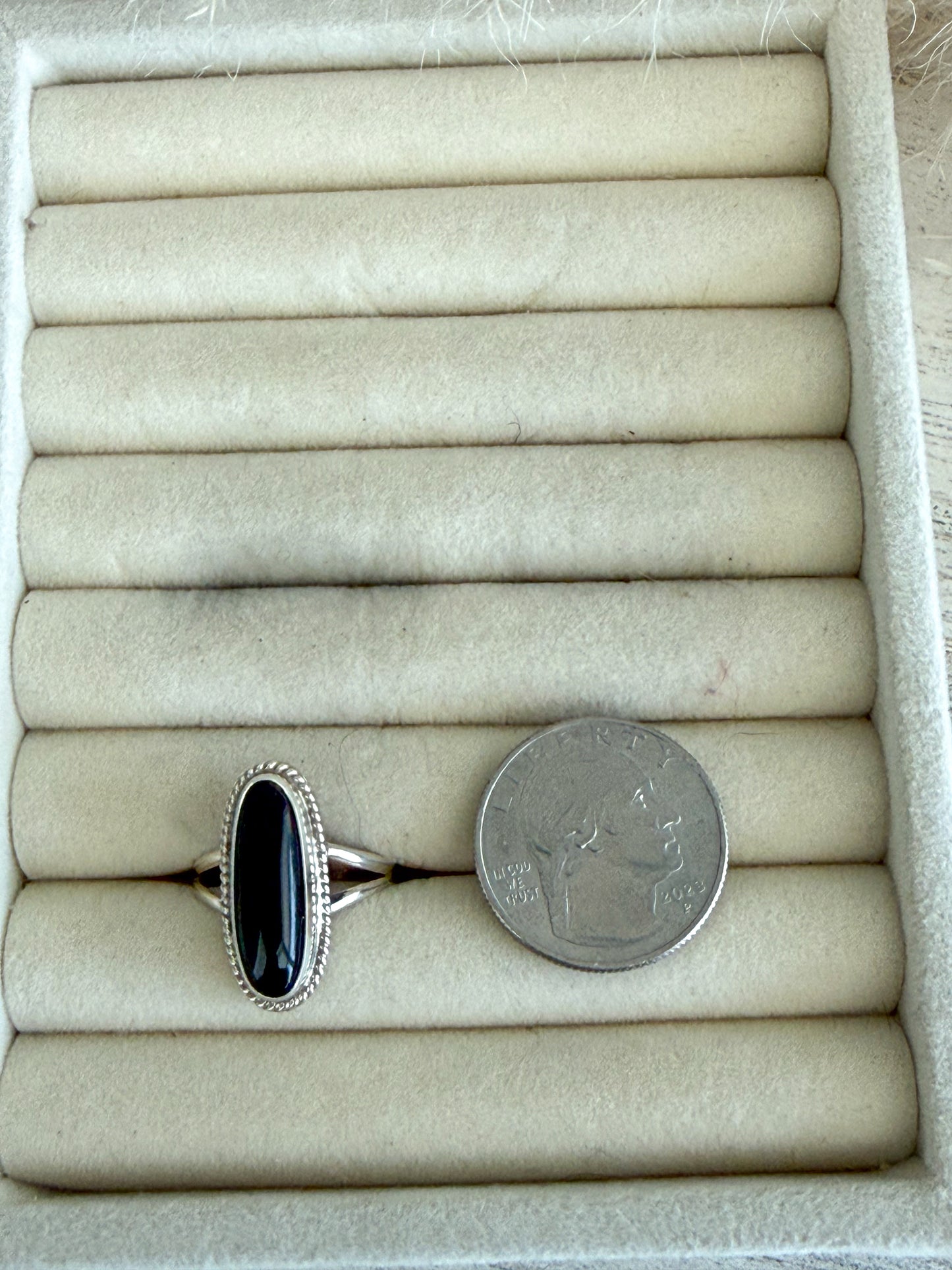 Native American Black Onyx Ring 8