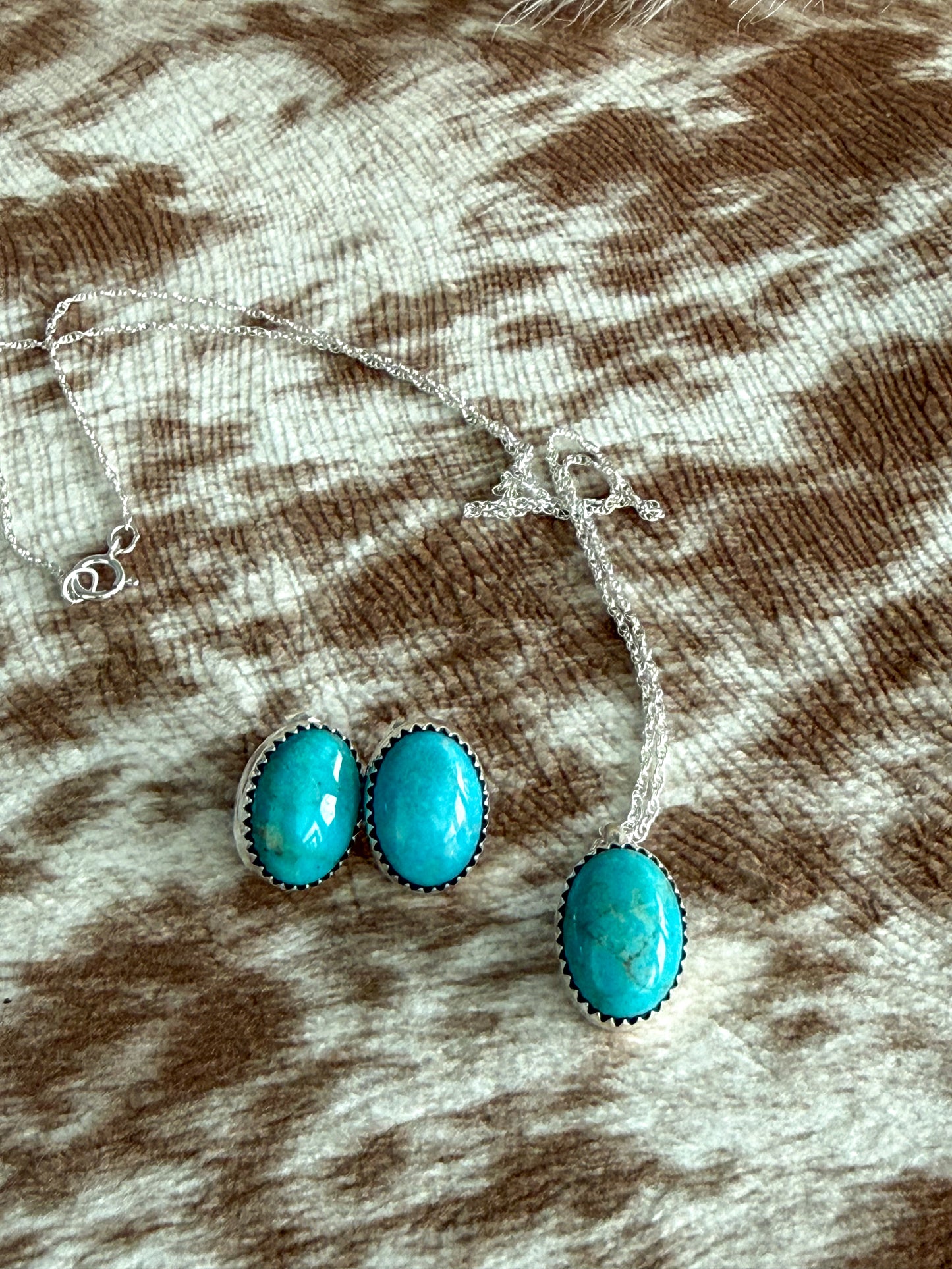 Native American Sonoran Gem Necklace & Earring Set 6