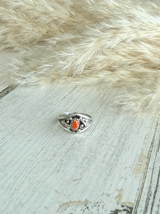 Native American Orange Spiny Ring 7.5