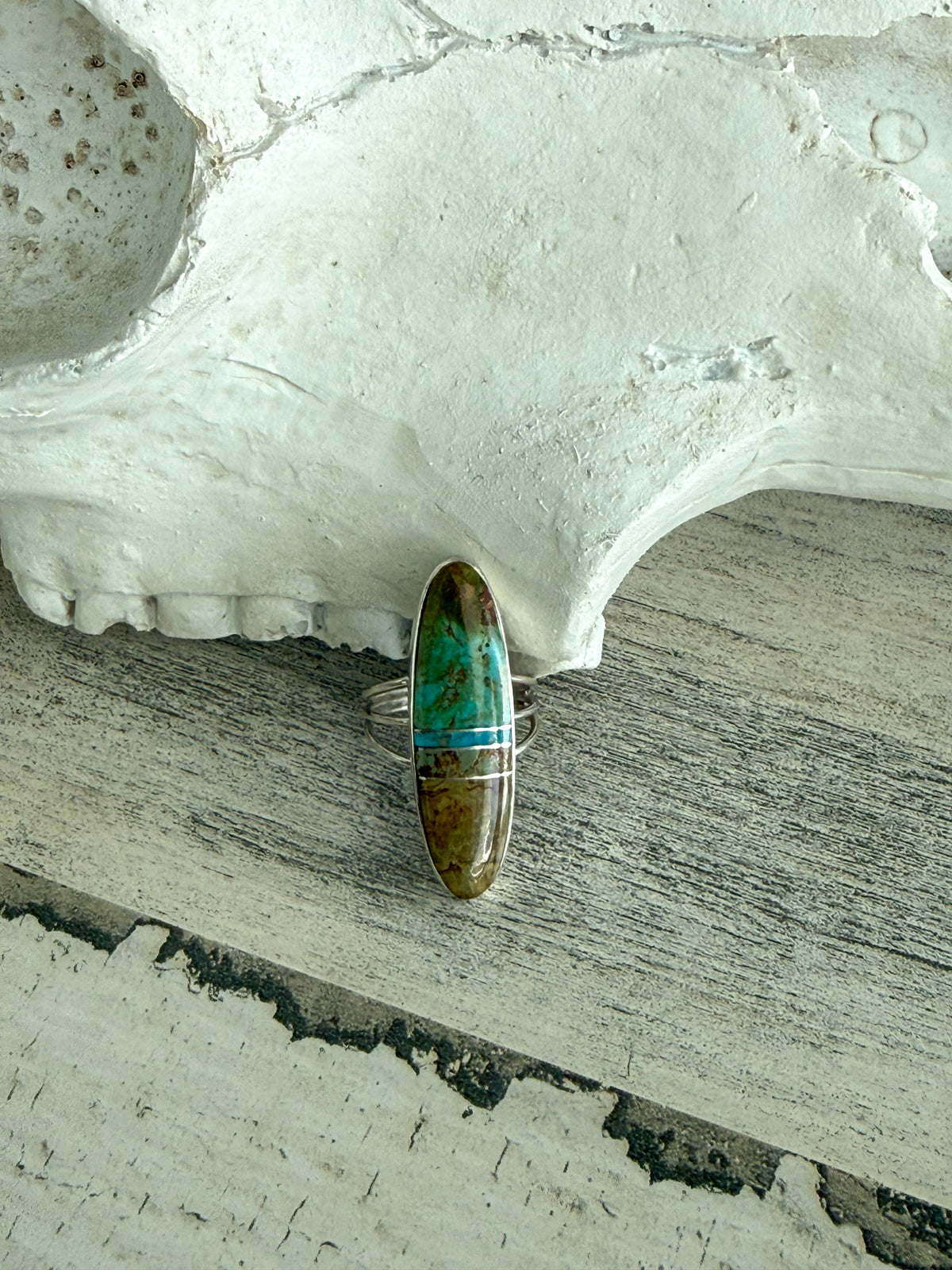 Native American #8 Turquoise Inlay Ring 6