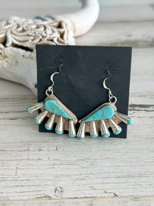 Native Made Turquoise Zuni Earrings