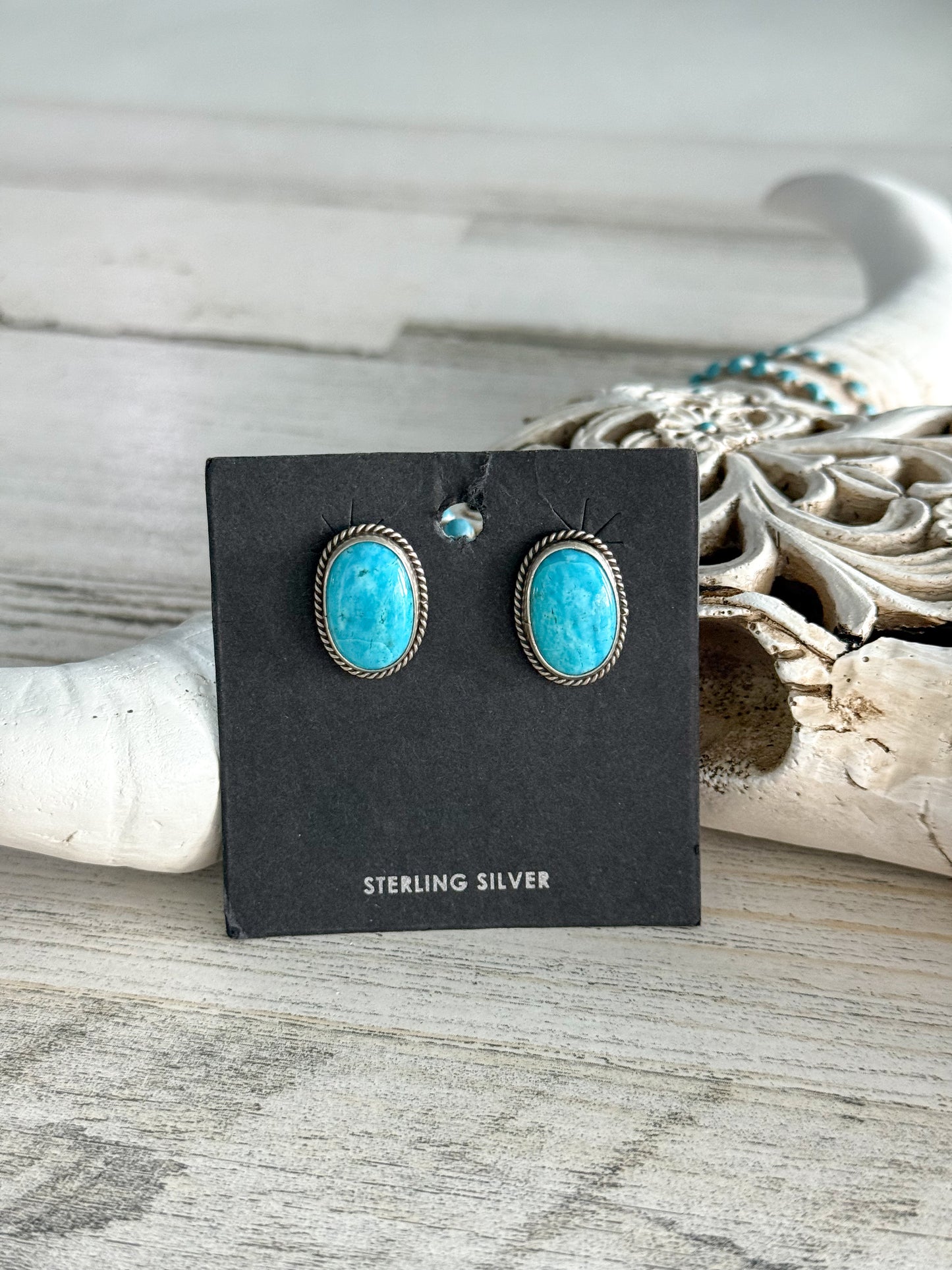 Native American Made Sonoran Turquoise Earrings