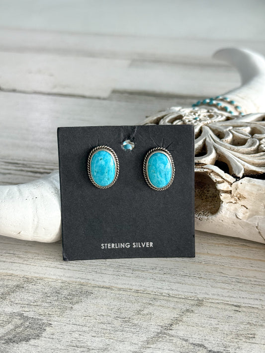 Native American Made Sonoran Turquoise Earrings