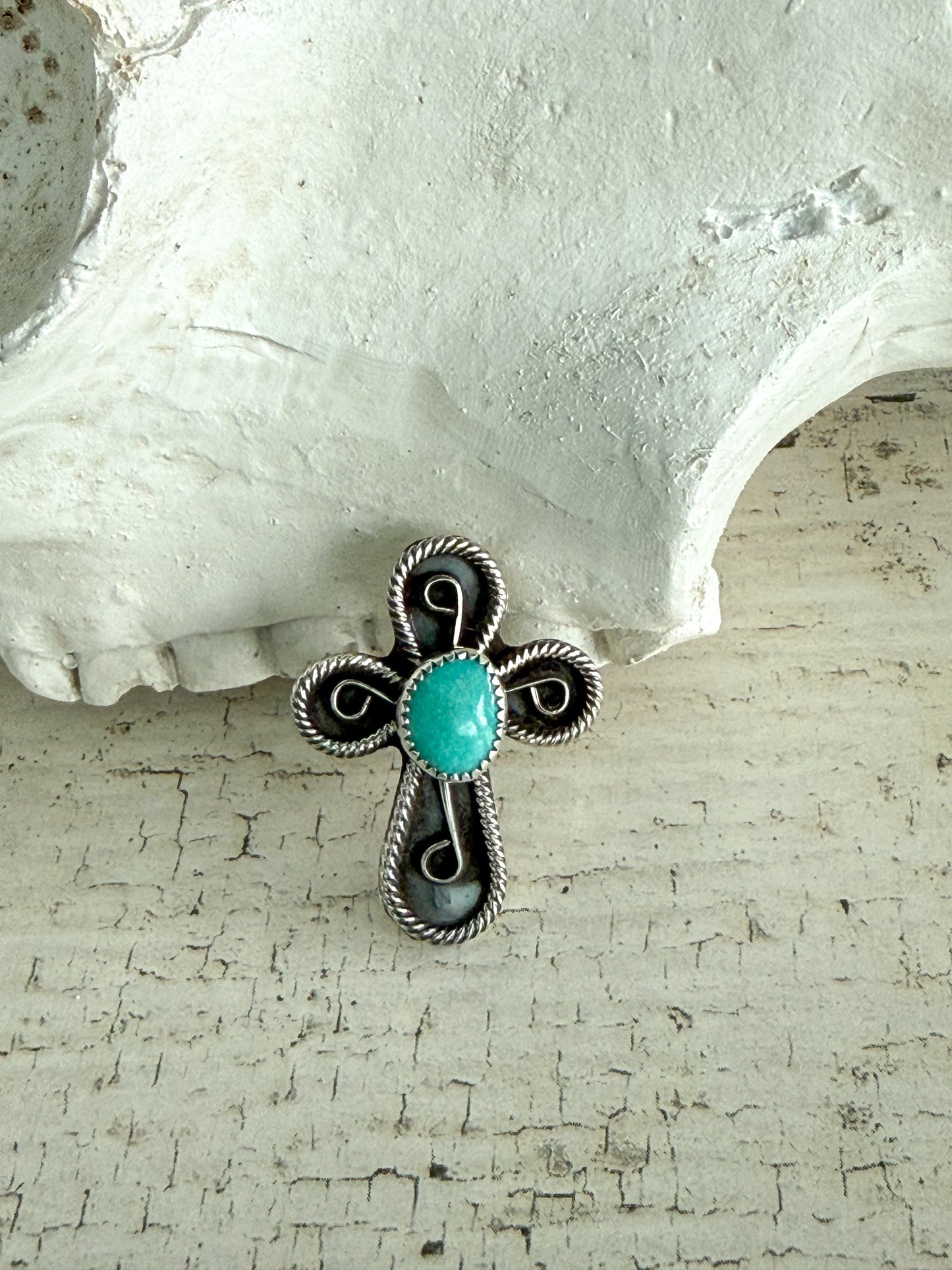 Native American Cross Turquoise Ring 9