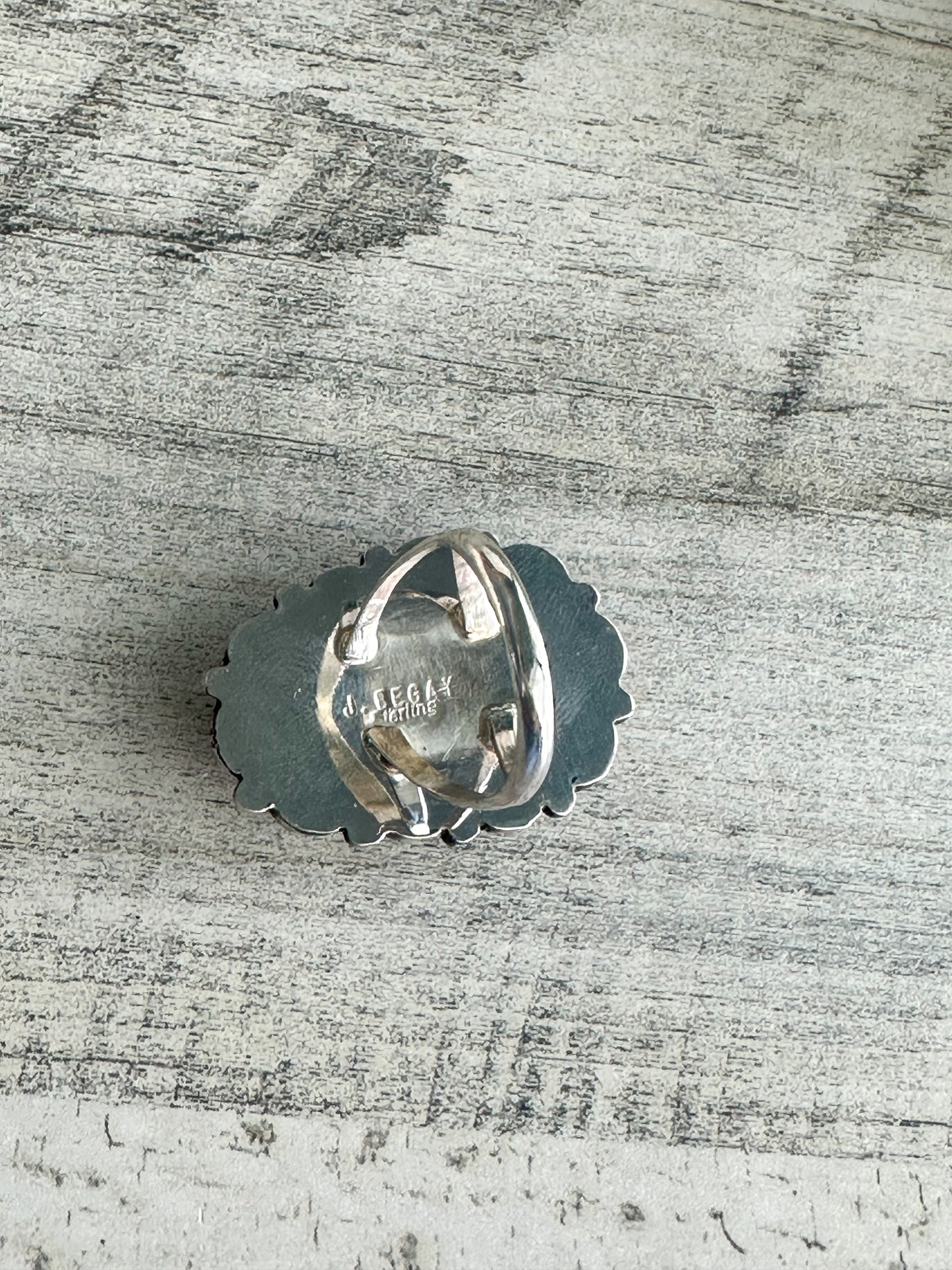 Native Made Green & Brown Emerald Valley Turquoise Ring 7