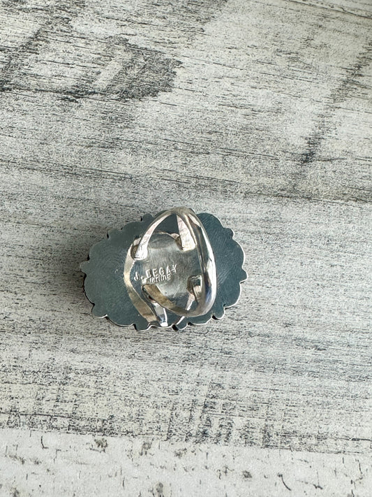 Native Made Green & Brown Emerald Valley Turquoise Ring 7