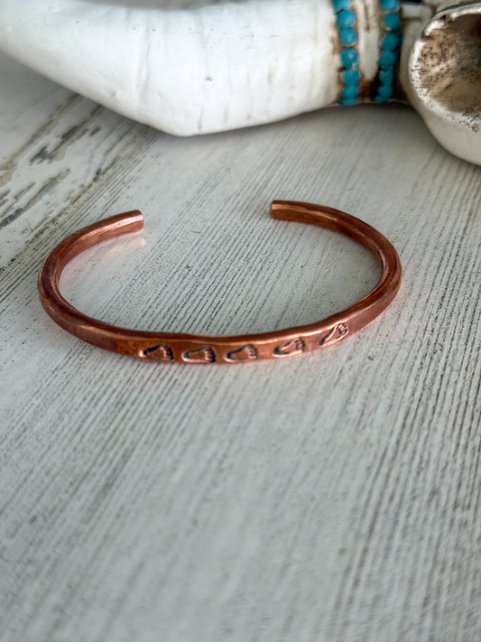 Native American Paws Copper Cuff 6.75"