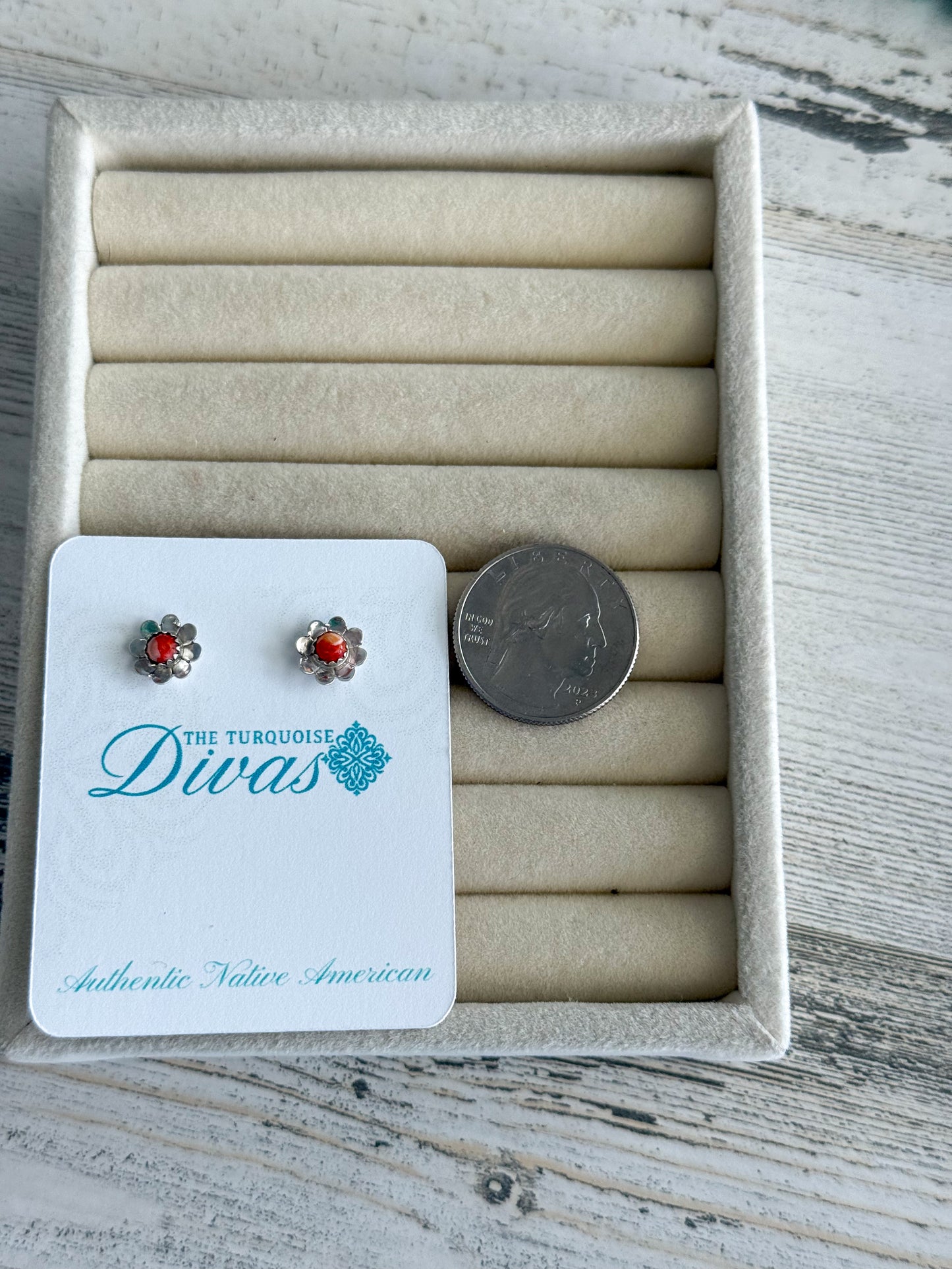Native American Red Spiny Studs
