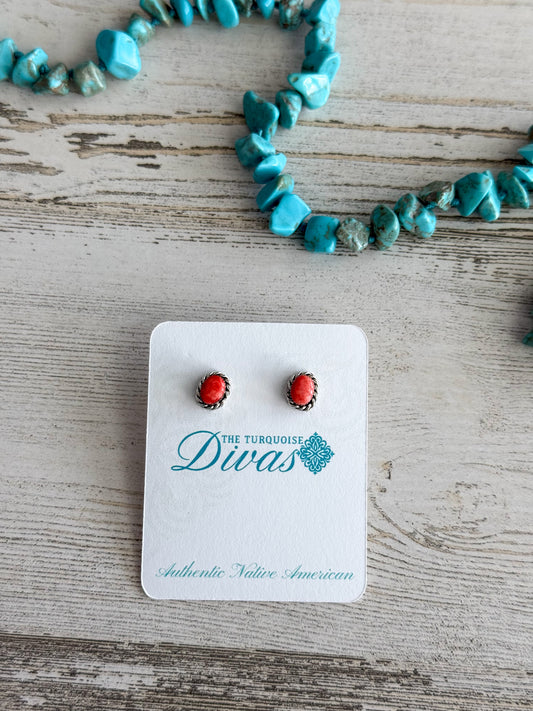 Native American Red Spiny Studs