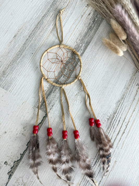 Native American 3" Dreamcatcher Tan
