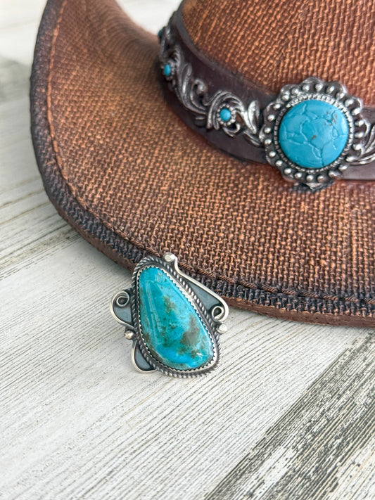 Native American Sonoran Rose Turquoise Ring 8