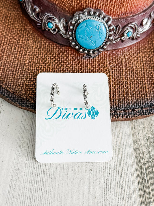 Native American Sterling Silver Hoop Earrings