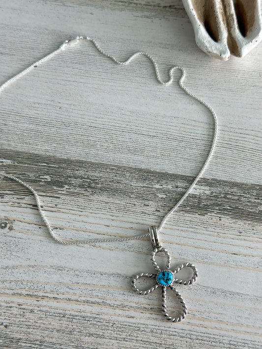 Native Made Cross Pendant Necklace 18"