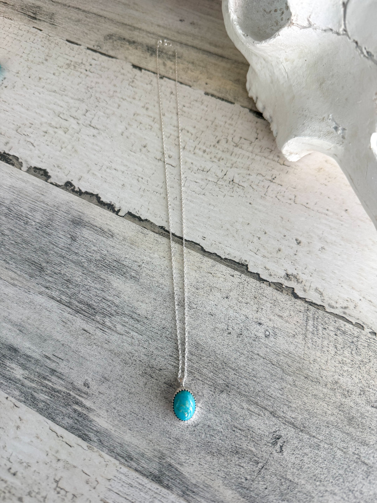 Native American Sonoran Turquoise Pendant 18" Necklace