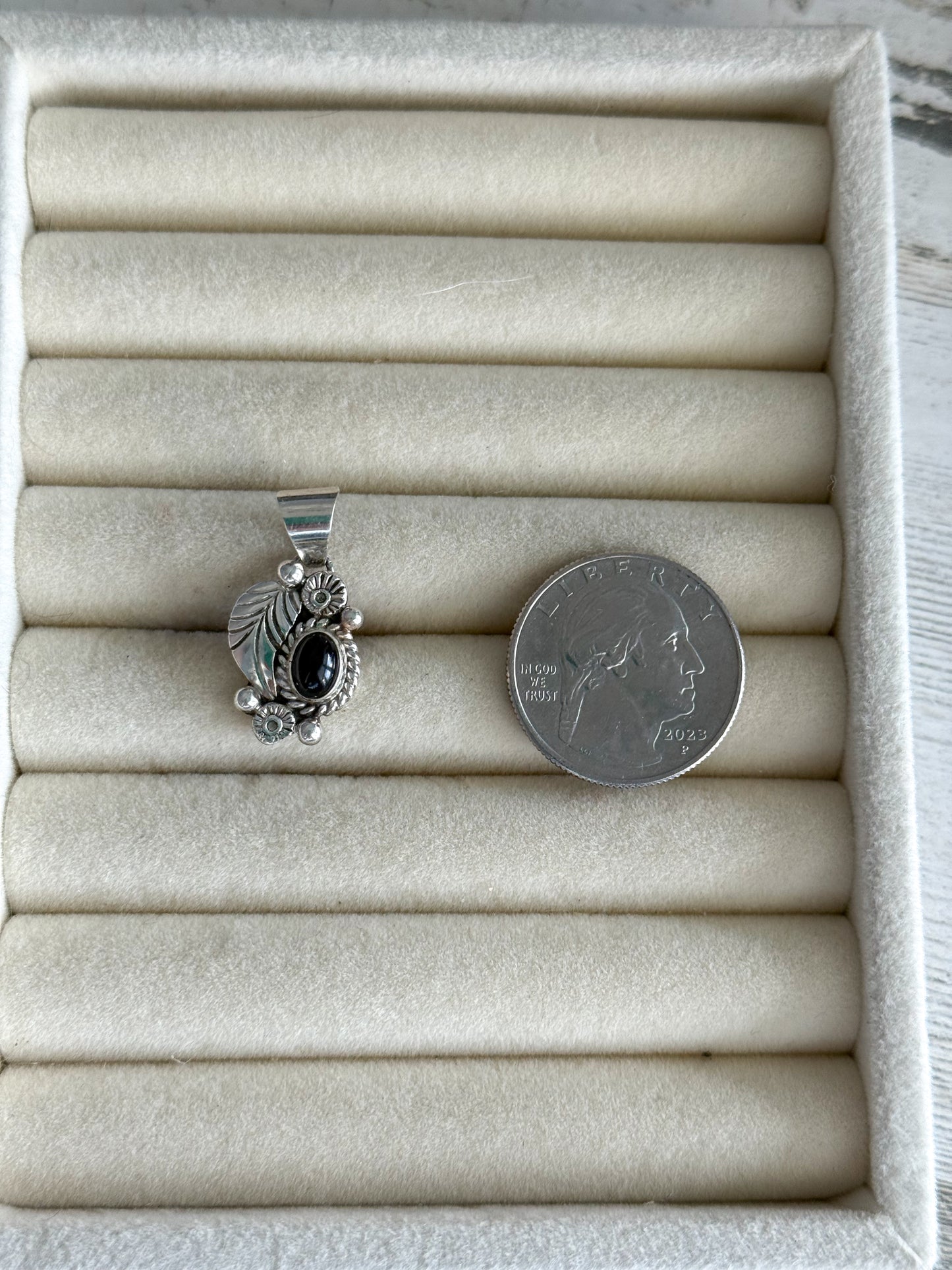 Native American Black Onyx Pendant