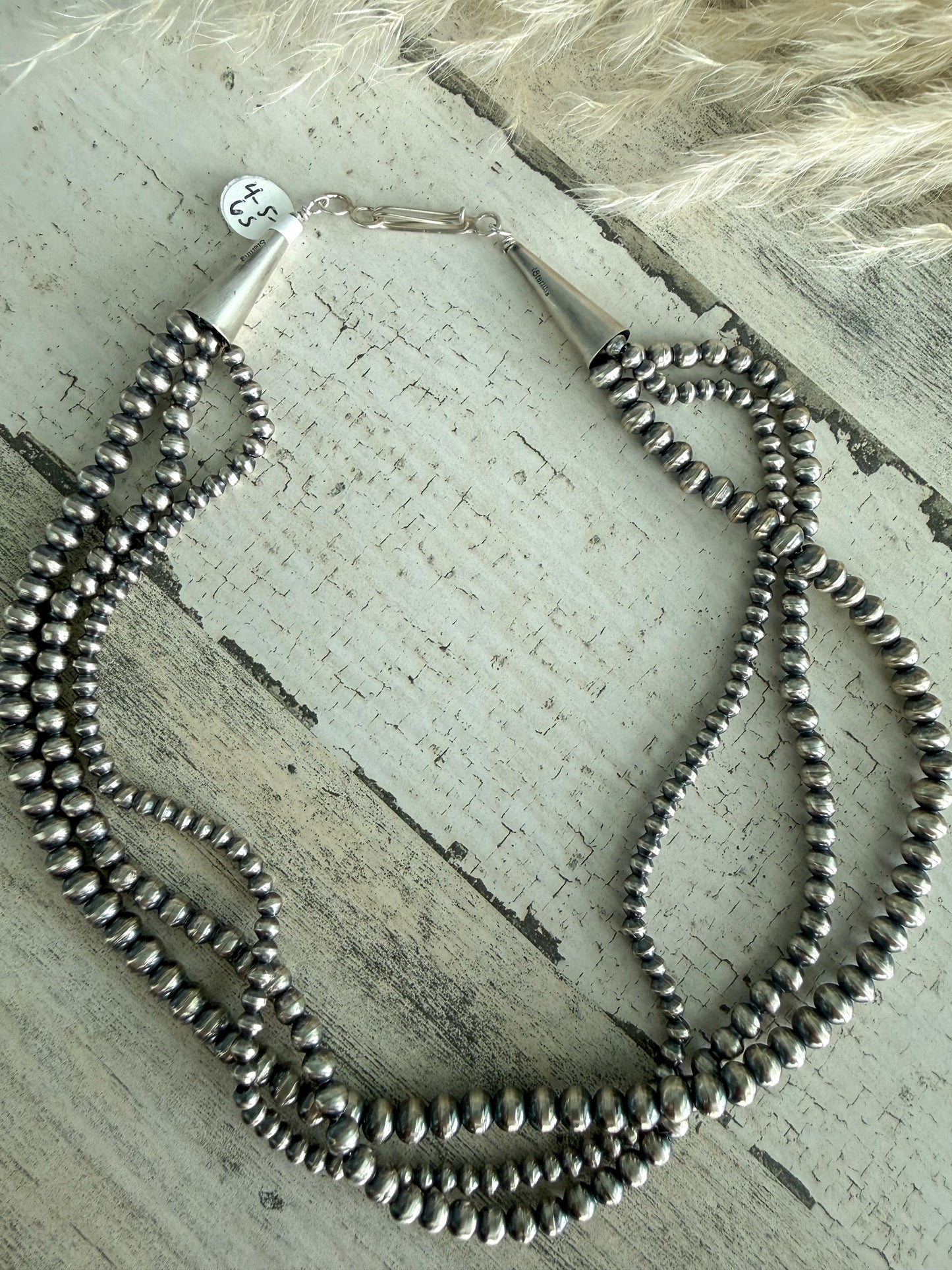 Native American Navajo Pearl 3 Strand Necklace
