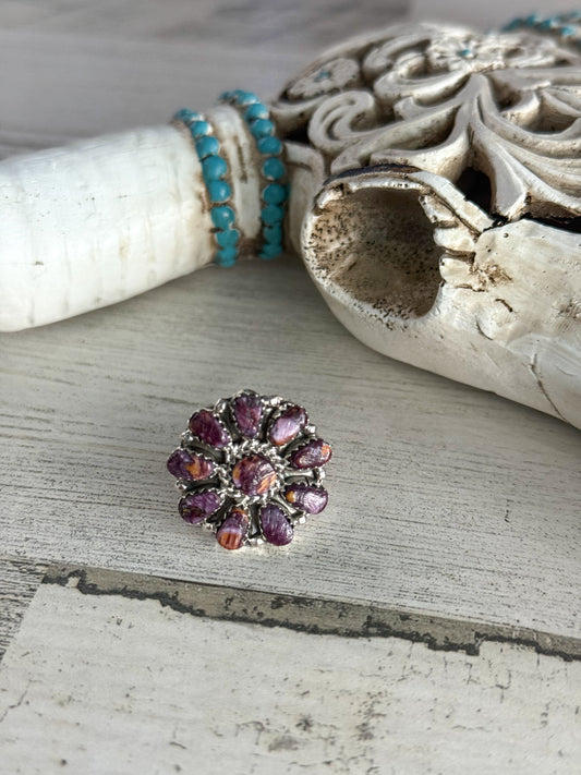 Native Made Purple Spiny Cluster Ring 8