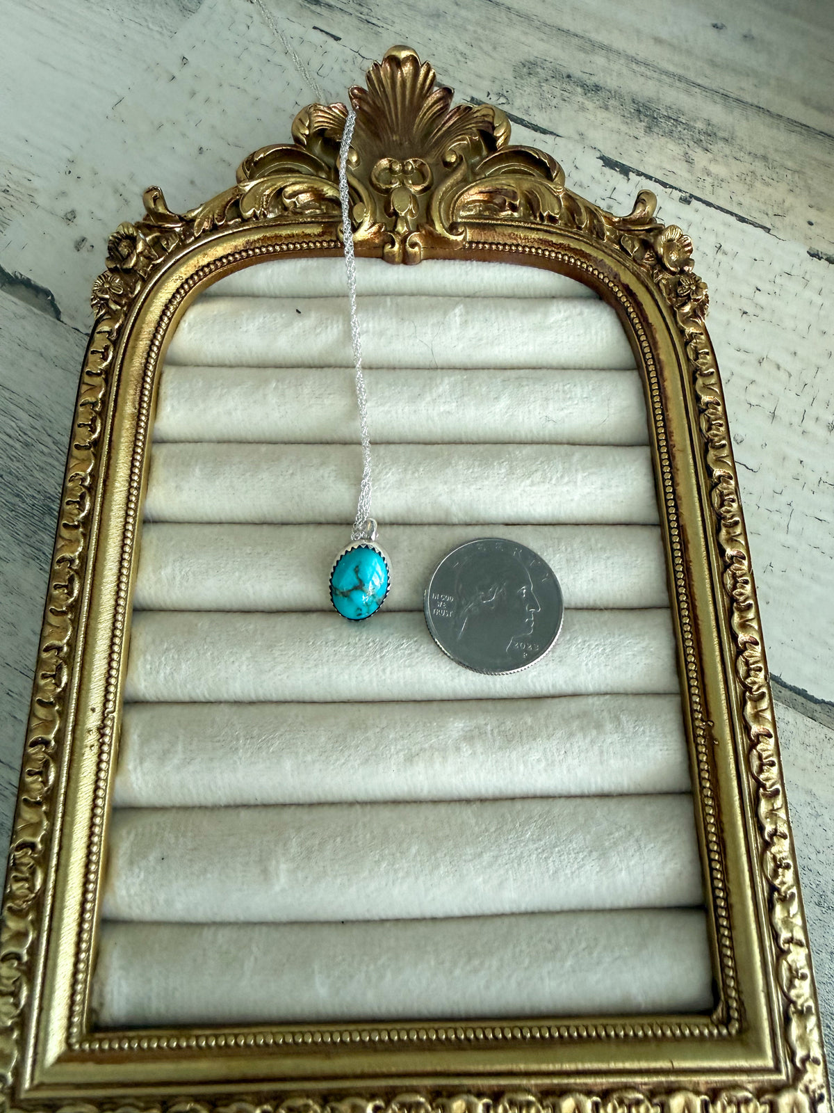 Native American Sonoran Turquoise Pendant 18" Necklace