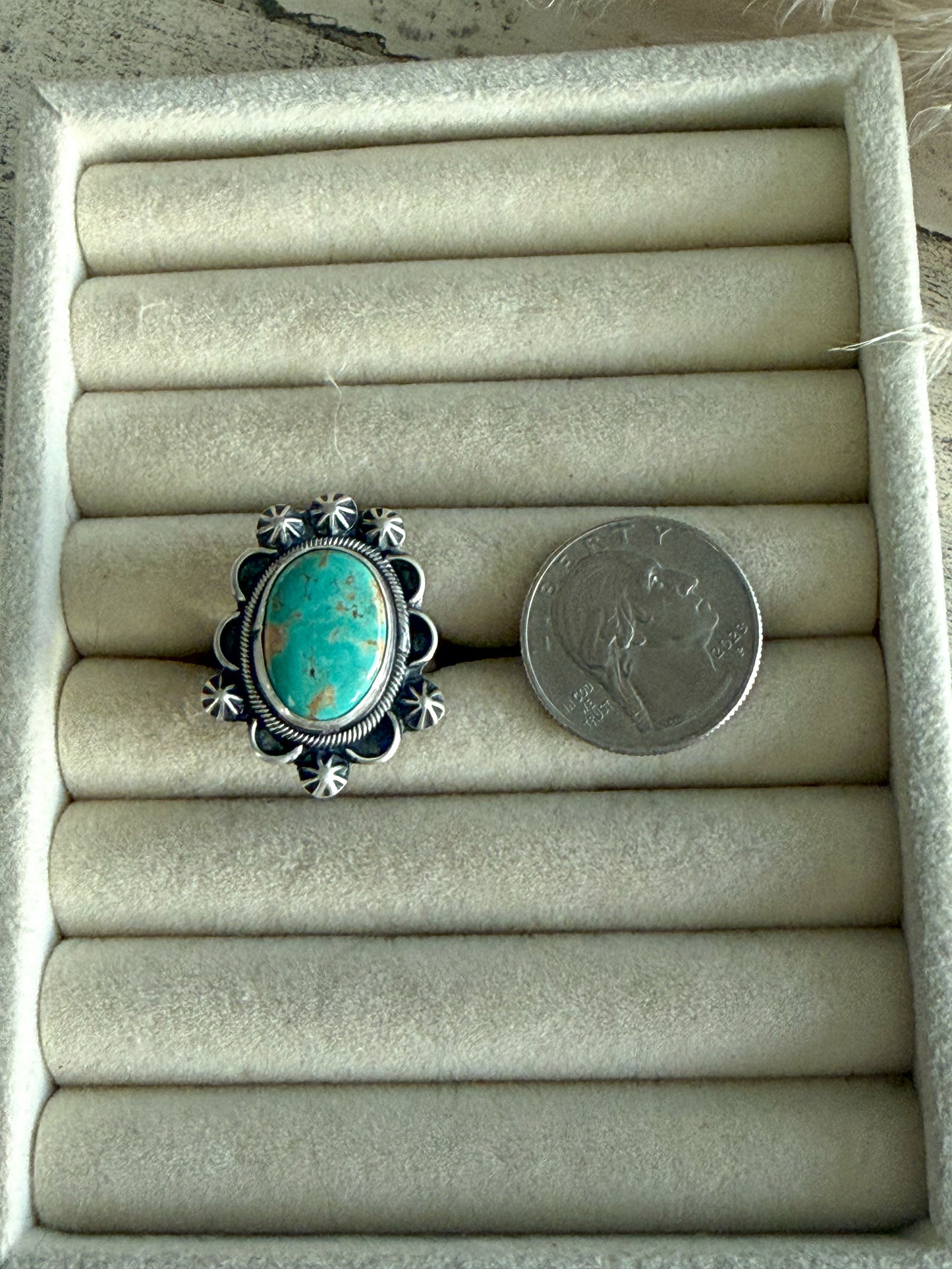 Native American Chilean Turquoise Adjustable Ring