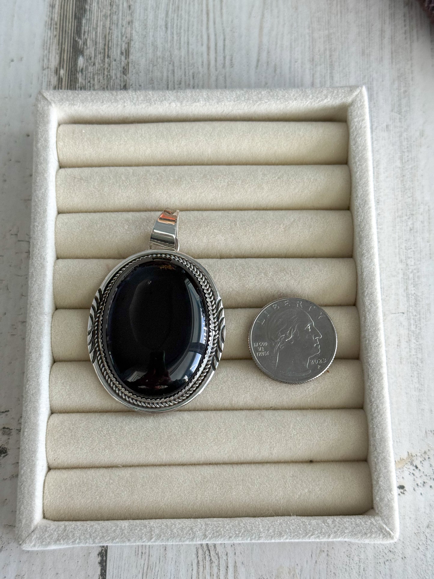 Native American Black Onyx Pendant